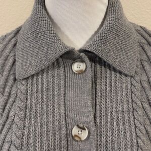 QUINCE Australian Marino wool collared cable cardigan Women's